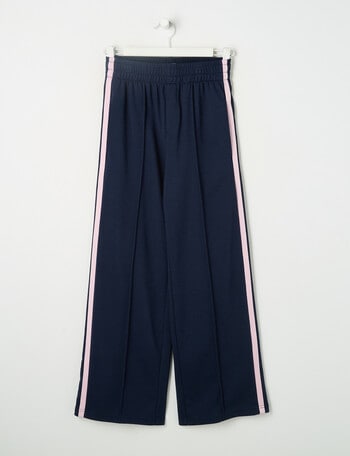 Switch Side Stripe Wide Leg Trackpant, Navy & Baby Pink product photo