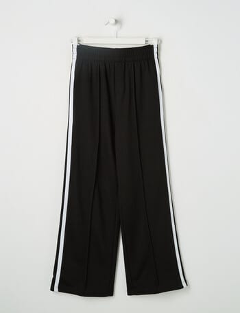 Switch Side Stripe Wide Leg Trackpant, Black & White product photo