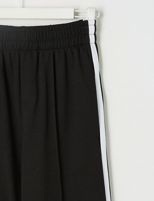 Switch Side Stripe Wide Leg Trackpant, Black & White product photo View 02 L