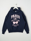 Switch Cherry Bow Oversized Hoodie, Navy product photo