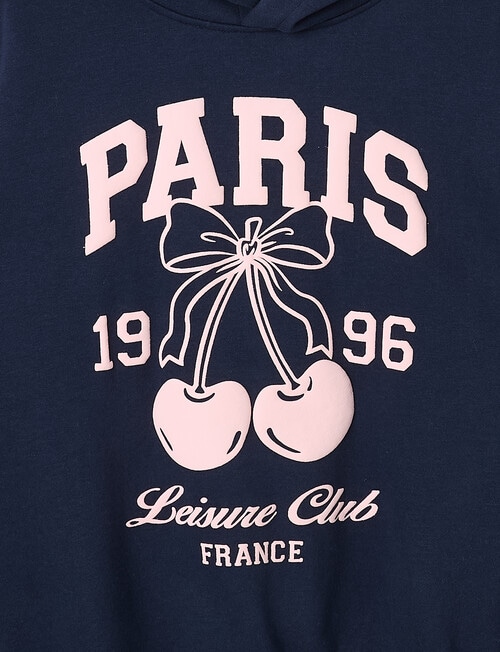 Switch Cherry Bow Oversized Hoodie, Navy product photo View 02 L