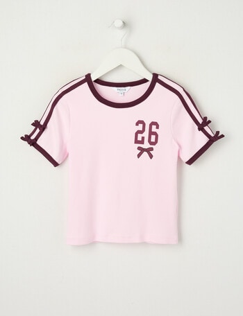 Switch Short Sleeve Sporty Baby Tee, Baby Pink product photo