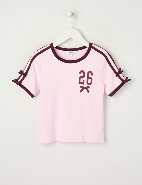 Switch Short Sleeve Sporty Baby Tee, Baby Pink product photo