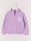 Mac & Ellie Pony Club 1/4 Zip Crew Neck Sweatshirt, Lilac product photo