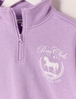 Mac & Ellie Pony Club 1/4 Zip Crew Neck Sweatshirt, Lilac product photo View 03 S