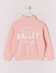 Mac & Ellie Ballet Studio 1/4 Zip Crew Neck Sweatshirt, Dusk product photo View 02 S