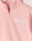 Mac & Ellie Ballet Studio 1/4 Zip Crew Neck Sweatshirt, Dusk product photo View 03 S