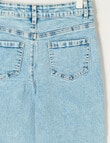 Mac & Ellie Embroidered Bows Wide Leg Jean, Washed Blue product photo View 02 S