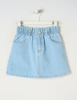 Mac & Ellie Denim Paperbag Waist Skirt, Light Blue product photo