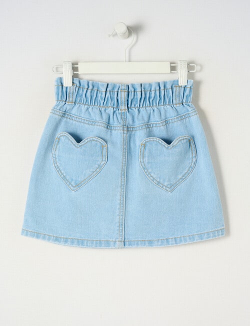 Mac & Ellie Denim Paperbag Waist Skirt, Light Blue product photo View 02 L