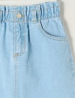 Mac & Ellie Denim Paperbag Waist Skirt, Light Blue product photo View 03 S