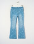 Mac & Ellie Hearts Flare Jegging, Mid Blue product photo