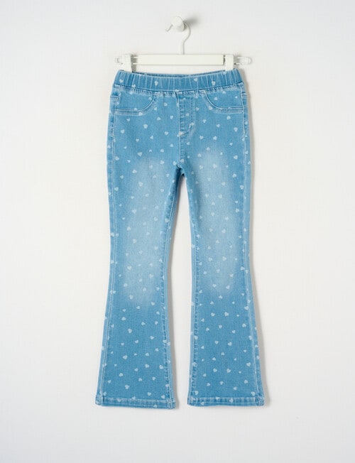 Mac & Ellie Hearts Flare Jegging, Mid Blue product photo