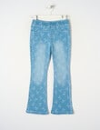 Mac & Ellie Bows Flare Jegging, Mid Blue product photo