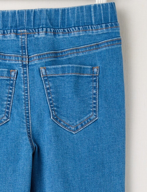 Mac & Ellie Embroidered Bows Flare Jegging, Mid Blue product photo View 03 L