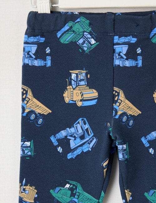 Teeny Weeny Construction Fleece Pant, Navy product photo View 02 L