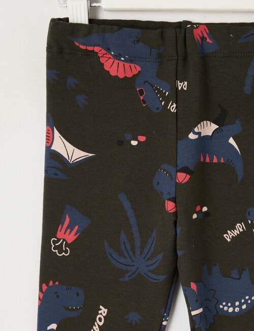 Teeny Weeny Dino Fleece Pant, Forrest Green product photo View 02 L