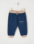 Teeny Weeny Fleece Track Pant, Navy & Blonde Wood product photo
