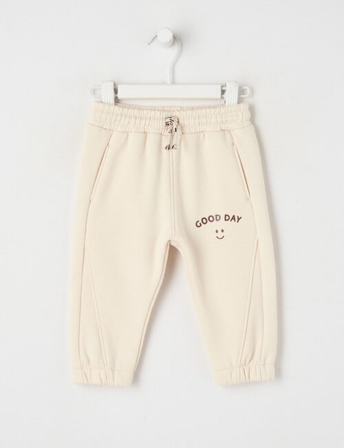 Teeny Weeny Fleece Track Pant, Chalk product photo