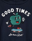 Teeny Weeny Good Times Fleece Hoodie, Navy product photo View 03 S