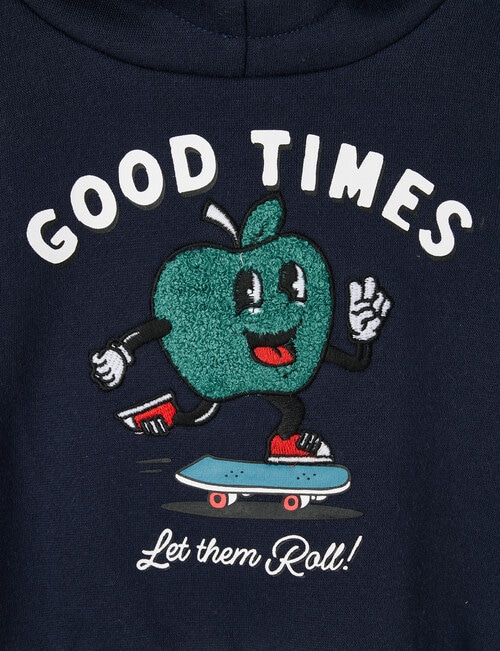 Teeny Weeny Good Times Fleece Hoodie, Navy product photo View 03 L