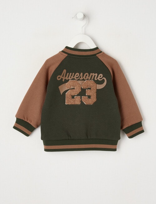 Teeny Weeny Fleece Zip Through, Forest Green & Tea Stain product photo View 02 L