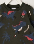 Teeny Weeny Dino Fleece Sweatshirt, Forest Green product photo View 02 S