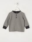Teeny Weeny Stripe Long Sleeve Tee, Charcoal product photo