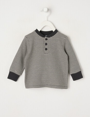 Teeny Weeny Stripe Long Sleeve Tee, Charcoal product photo