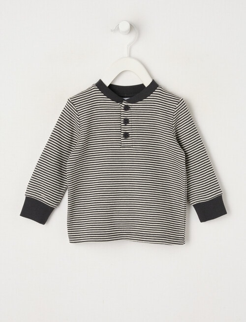 Teeny Weeny Stripe Long Sleeve Tee, Charcoal product photo