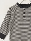 Teeny Weeny Stripe Long Sleeve Tee, Charcoal product photo View 02 S