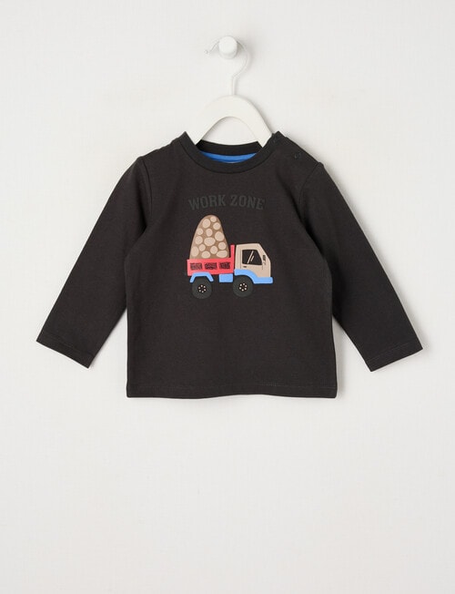 Teeny Weeny Truck Long Sleeve Tee, Charcoal product photo