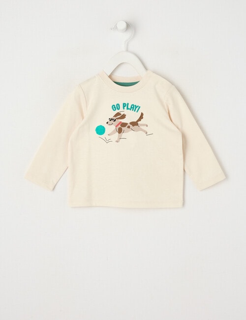 Teeny Weeny Dog Long Sleeve Tee, Chalk product photo