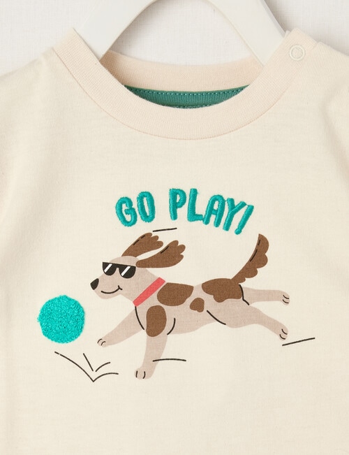 Teeny Weeny Dog Long Sleeve Tee, Chalk product photo View 02 L