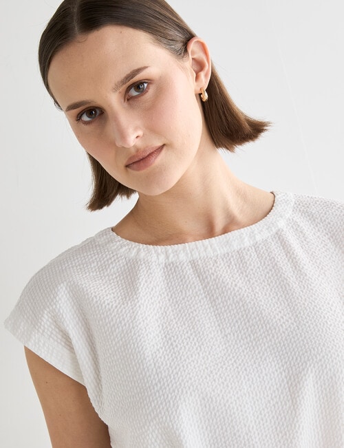 Jigsaw Yuki Seersucker Top, White product photo