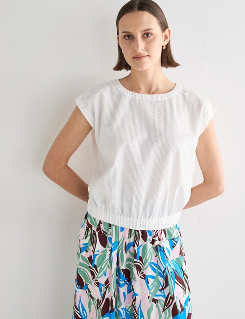 Jigsaw Yuki Seersucker Top, White product photo View 05 L