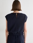 Jigsaw Yuki Seersucker Top, Navy product photo View 02 S