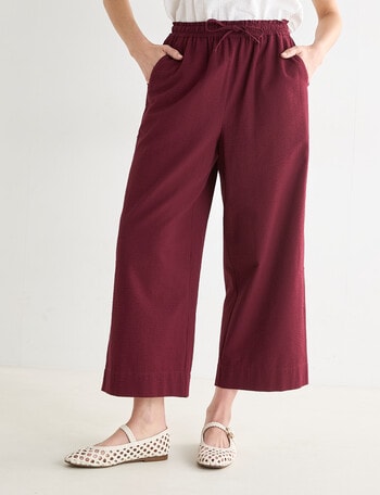 Jigsaw Yuki Seersucker Pants, Plum product photo