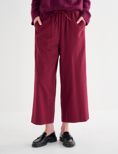 Jigsaw Yuki Seersucker Pants, Plum product photo