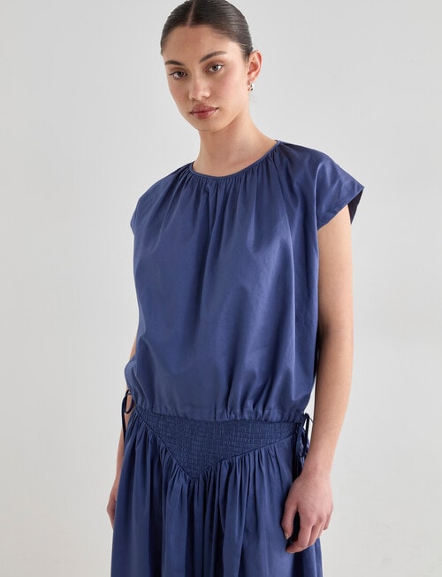 Mineral Blithe Drawstring Top, Navy product photo View 05 L