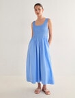 Mineral Tigerlily Shirred Midi Dress, Blueberry product photo View 08 S