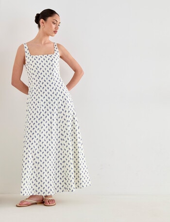 Mineral Lawny Panelled Midi Dress, Blue Print product photo