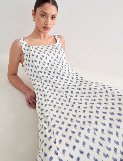 Mineral Lawny Panelled Midi Dress, Blue Print product photo View 03 L
