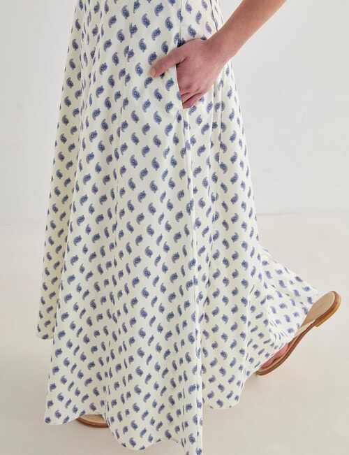 Mineral Lawny Panelled Midi Dress, Blue Print product photo View 08 L