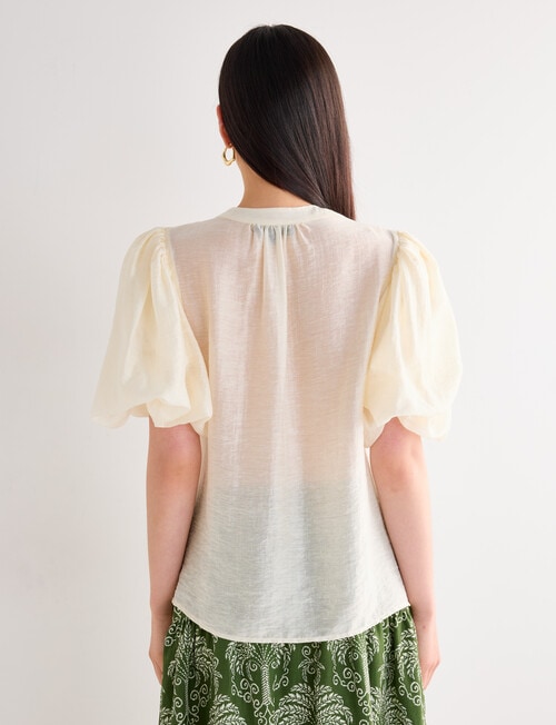 State of play Santos Puff Sleeve Blouse, Cream product photo View 02 L