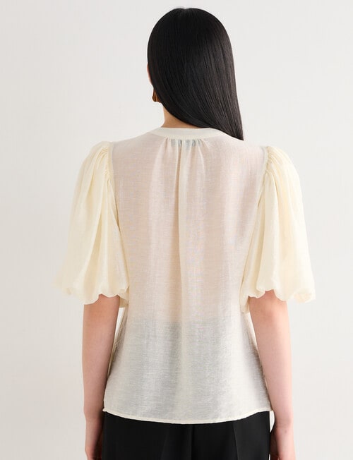 State of play Santos Puff Sleeve Blouse, Cream product photo View 02 L
