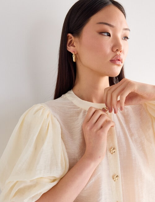 State of play Santos Puff Sleeve Blouse, Cream product photo View 04 L