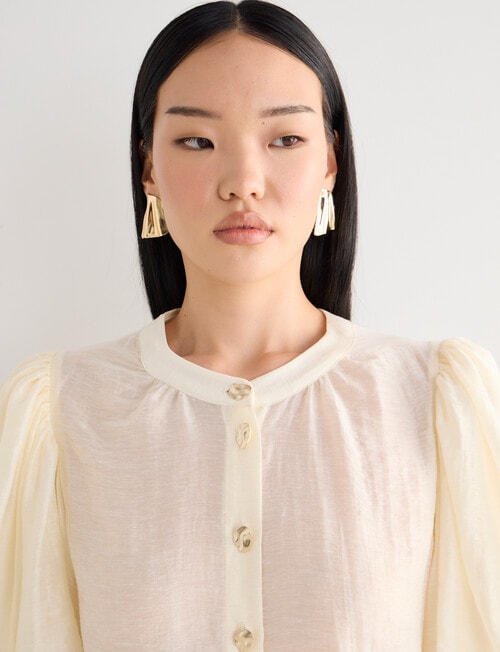 State of play Santos Puff Sleeve Blouse, Cream product photo View 04 L
