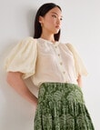 State of play Santos Puff Sleeve Blouse, Cream product photo View 05 S