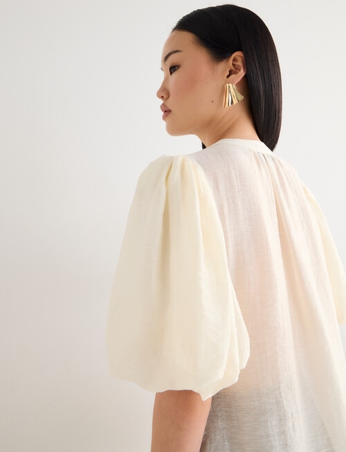State of play Santos Puff Sleeve Blouse, Cream product photo View 05 L